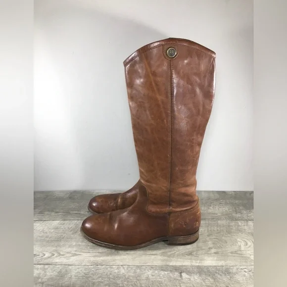 Frye 75449 Melissa Button 2 Brown Leather Knee-High Riding Womens Boots Size 10 - Picture 5 of 10
